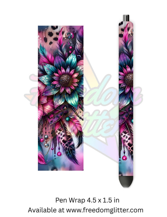 Floral Leopard Dreamcatcher (Printed Vinyl)