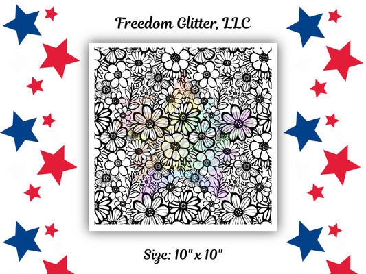 10x10 Floral Outline 2 (UVDTF)