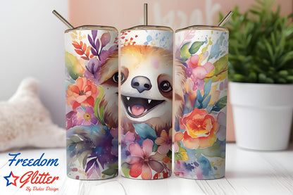 Sloth Floral Design (Printed Vinyl)