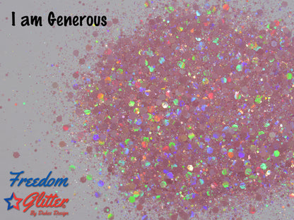 I am Generous (Pearl Holographic Glitter)