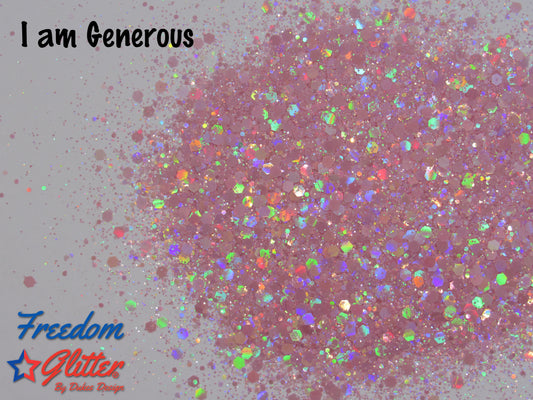 I am Generous (Pearl Holographic Glitter)