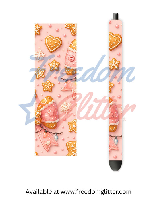 Gingerbread Pink Bows (Printed Vinyl)