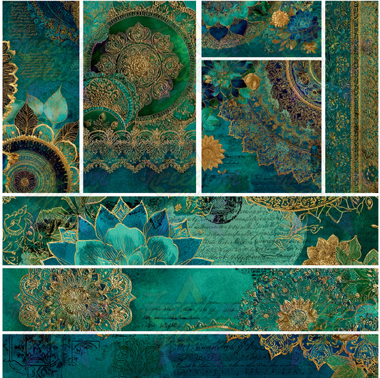 Gold & Teal 1 (Printed Vinyl)