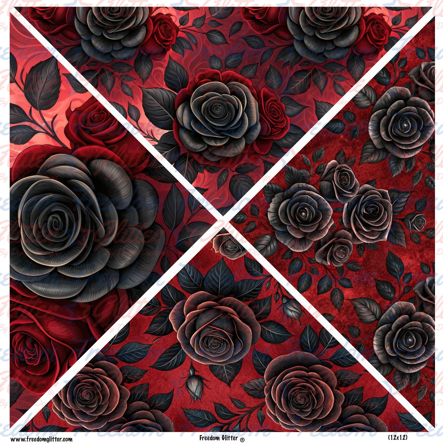 Gothic Floral 3 Mixed Triangles (Printed Vinyl)
