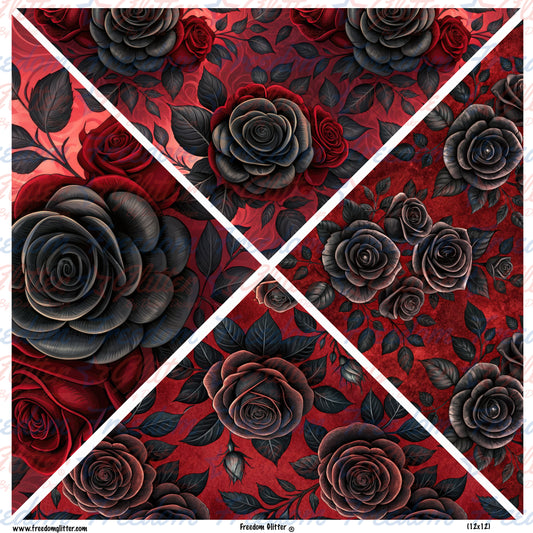 Gothic Floral 3 Mixed Triangles (Printed Vinyl)