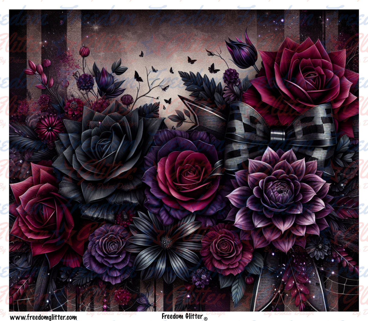 Gothic Roses & Bows (Printed Vinyl)