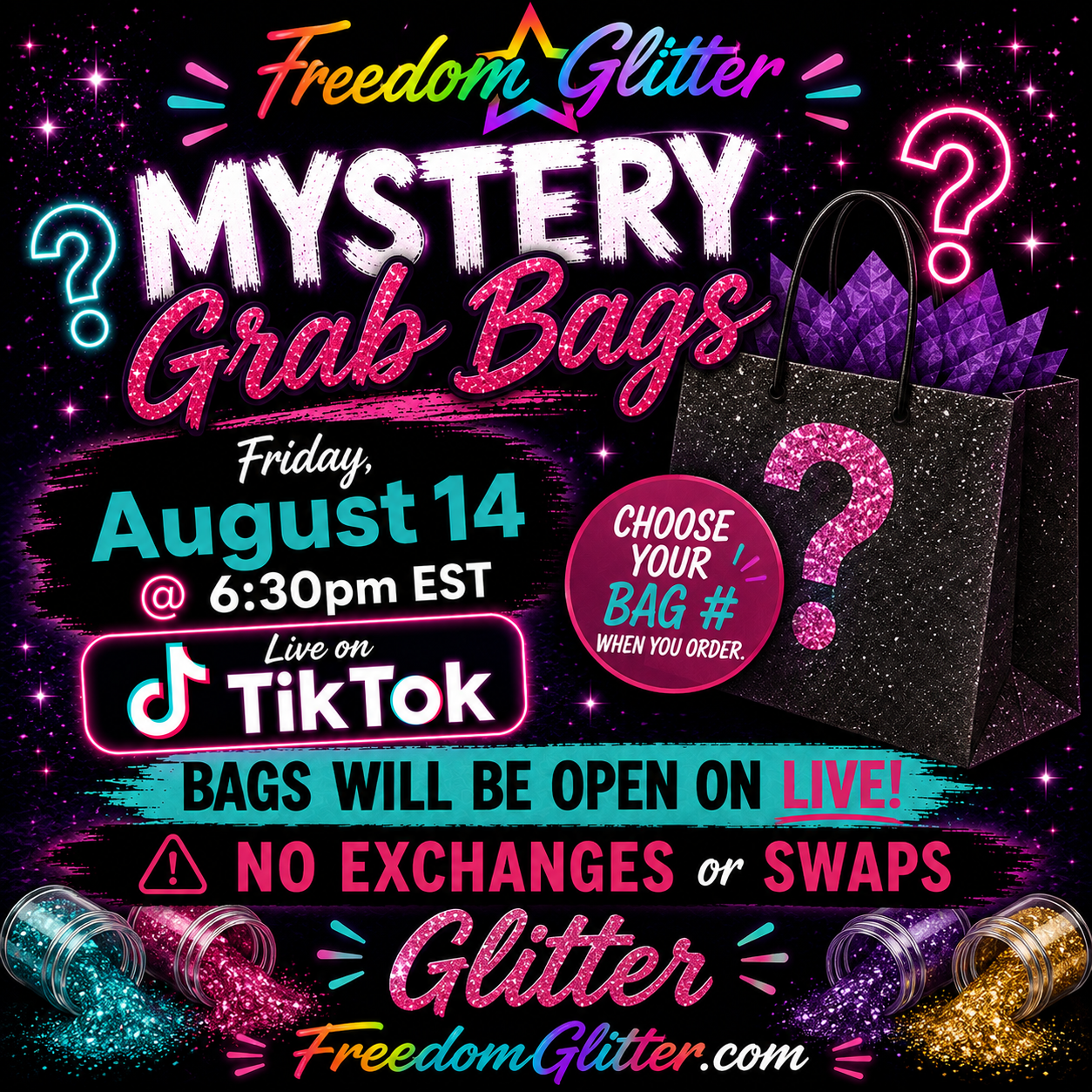 Grab Bags Friday 8/14 - Fine Glitter