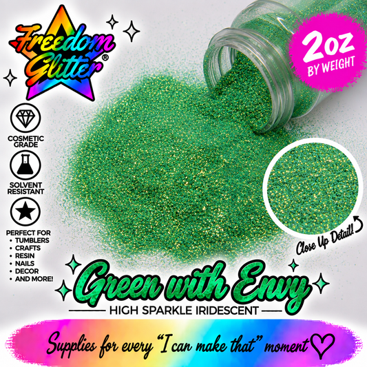 Green with Envy (High Sparkle Iridescent Glitter)