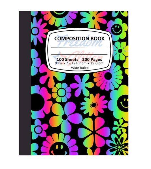 Groovy Flowers Notebook Cover