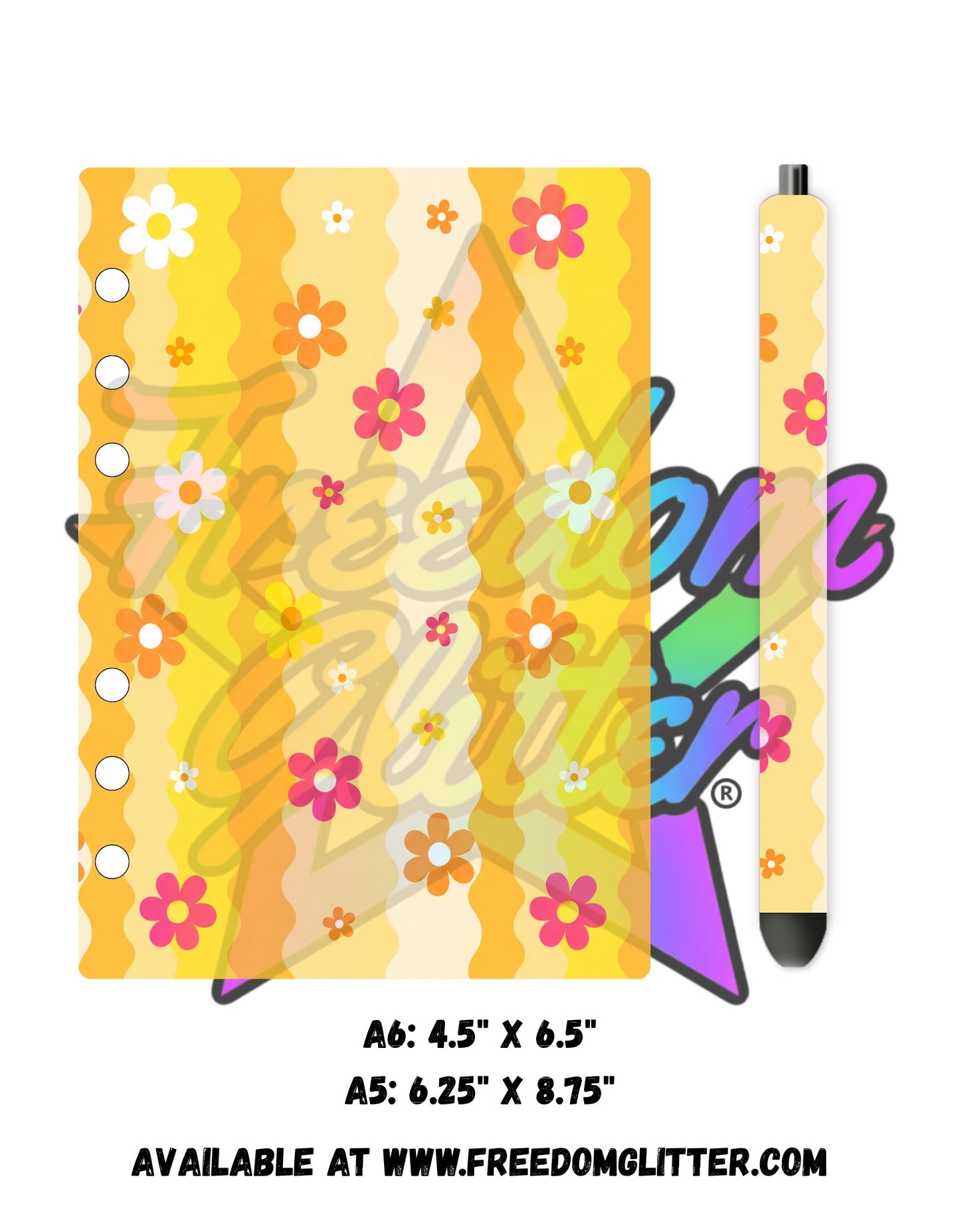 Groovy Pink & Yellow Acrylic Notebook Cover