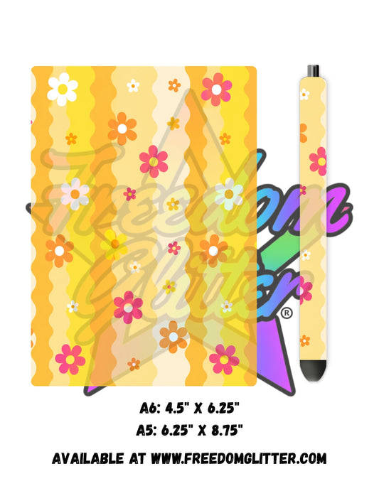 Groovy Pink & Yellow Acrylic Notebook Cover