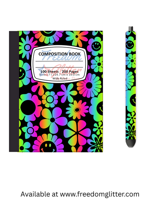 Groovy Flowers Notebook Cover