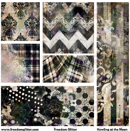 Mixed Image Sheet - Grunge Chevron & Plaid 2 (Printed Vinyl)