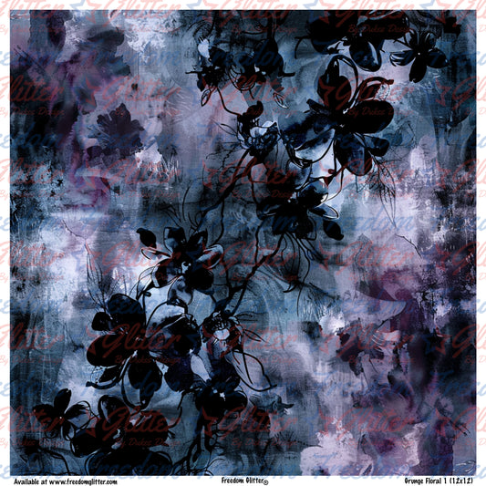 Grunge Floral 1 (Printed Vinyl)