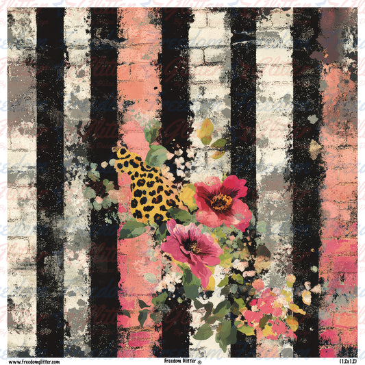 Grunge Floral & Stripes 10 (Printed Vinyl)