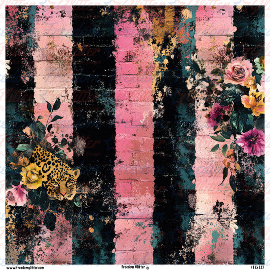 Grunge Floral & Stripes 11 (Printed Vinyl)