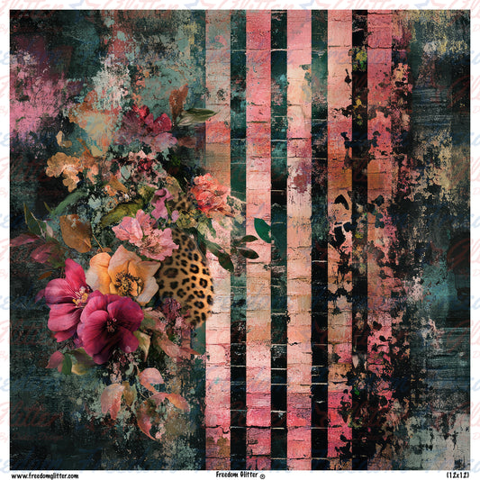 Grunge Floral & Stripes 2 (Printed Vinyl)