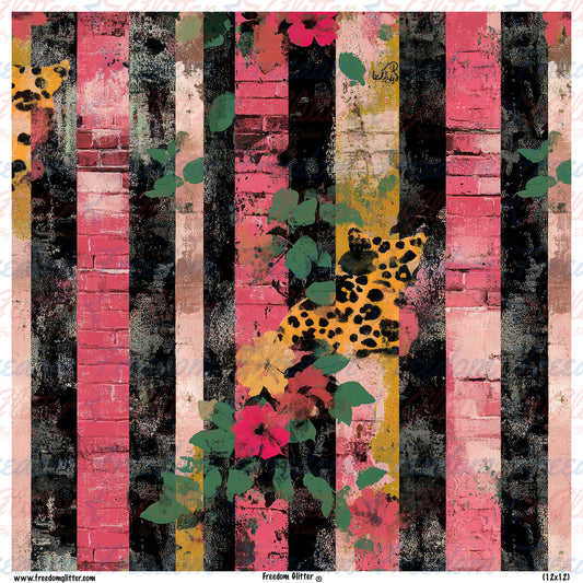 Grunge Floral & Stripes 3 (Printed Vinyl)
