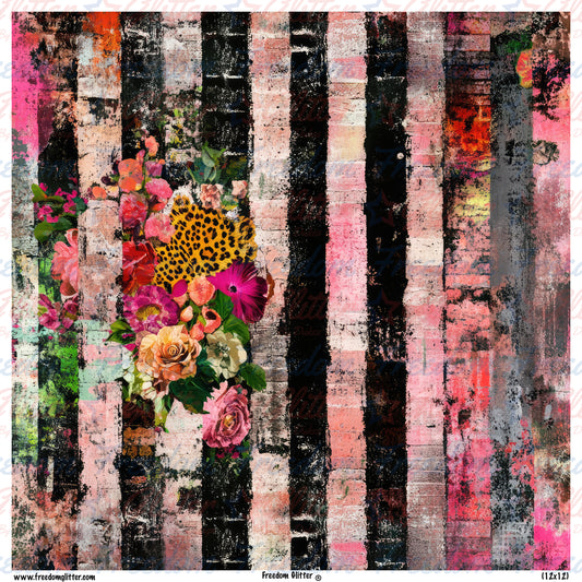 Grunge Floral & Stripes 4 (Printed Vinyl)