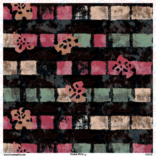 Grunge Floral & Stripes 5 (Printed Vinyl)