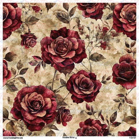 Grunge Roses 1 (Printed Vinyl)