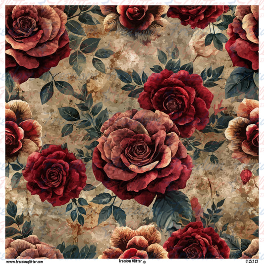 Grunge Roses 2 (Printed Vinyl)