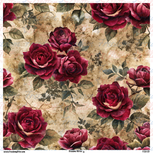 Grunge Roses 3 (Printed Vinyl)