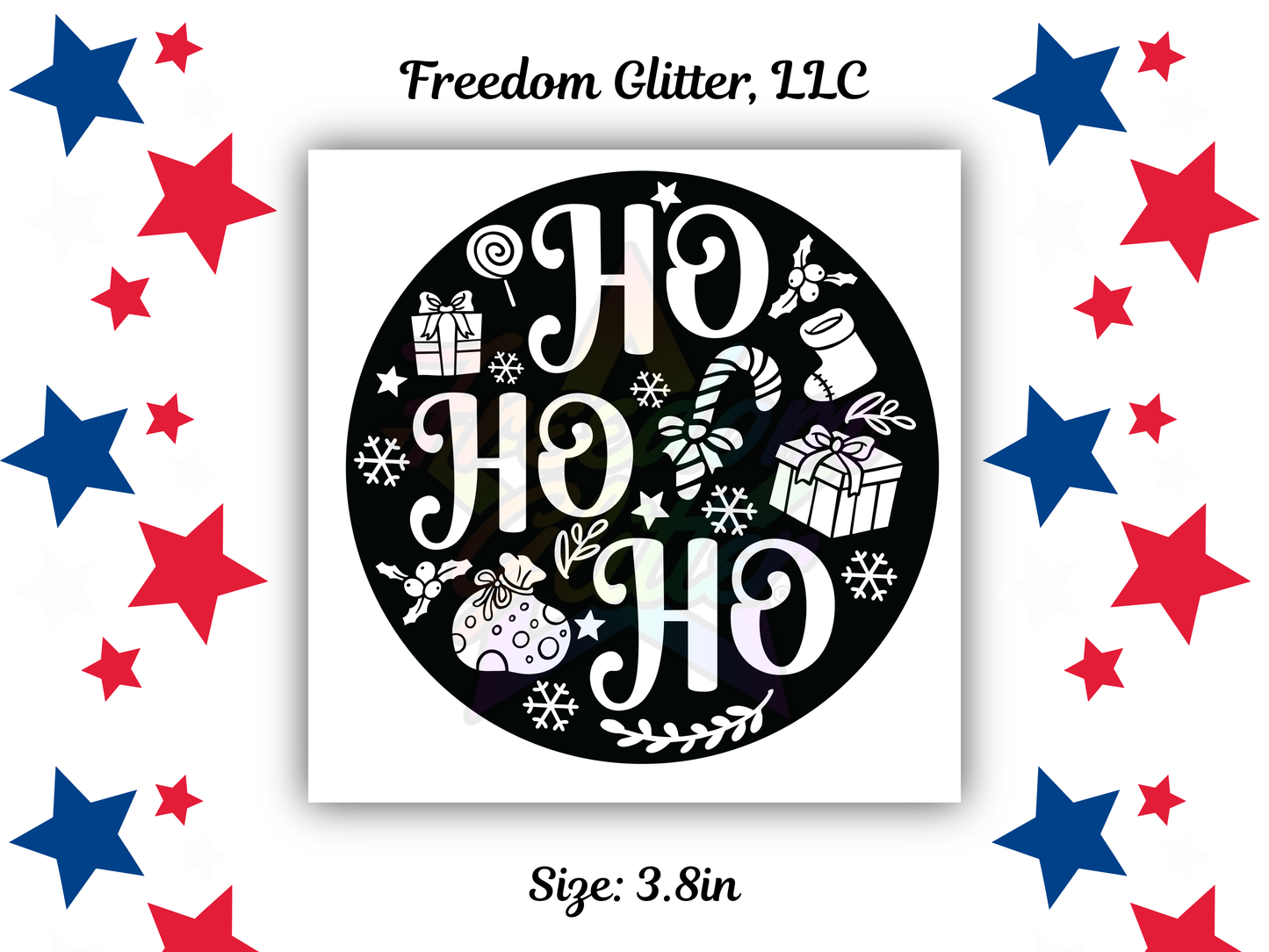 Ho Ho Ho UVDTF Transfer – 3.8" Ornament Design