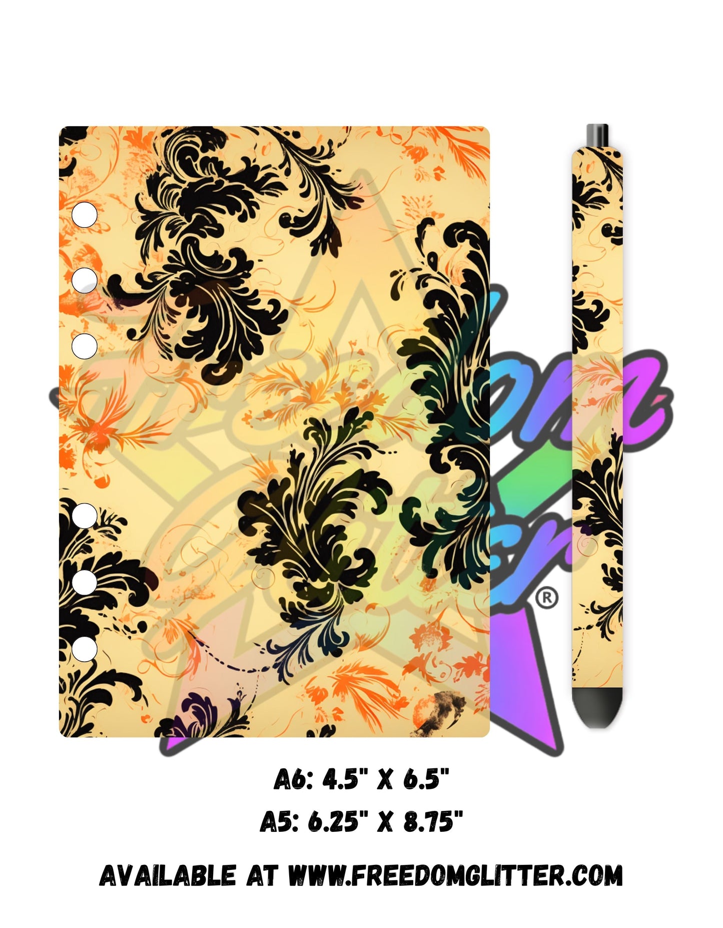 Halloween Damask 1 Acrylic Notebook Cover