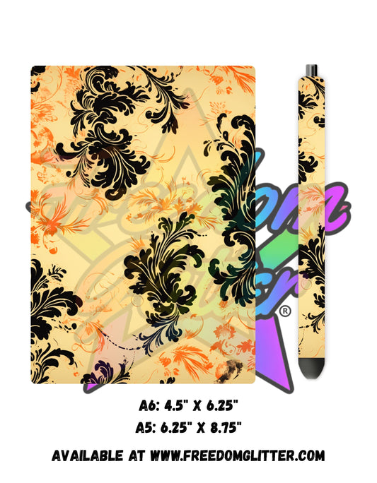 Halloween Damask 1 Acrylic Notebook Cover
