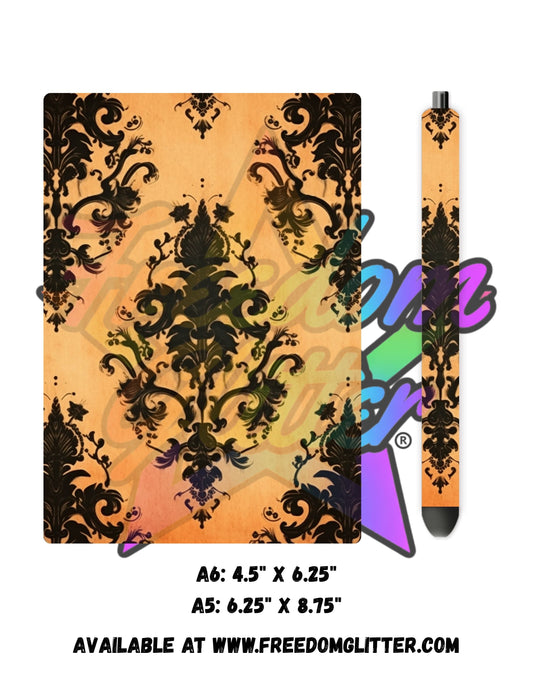 Halloween Damask 2 Acrylic Notebook Cover