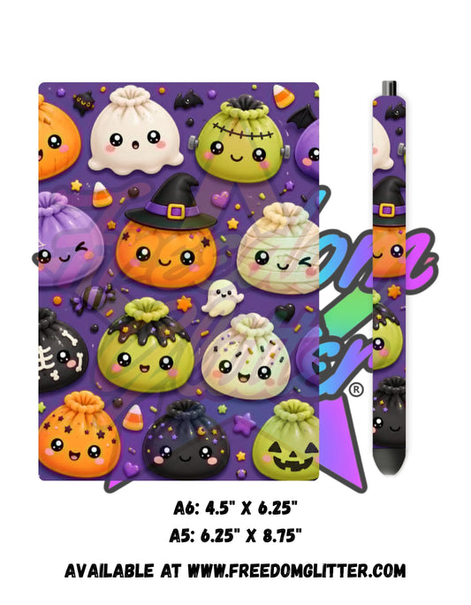 Halloween Kawaii Dumplings Acrylic Notebook Cover