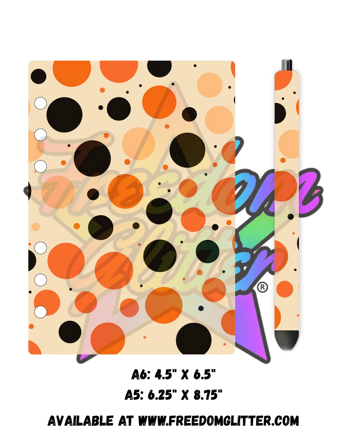 Halloween Polka Dots Acrylic Notebook Cover