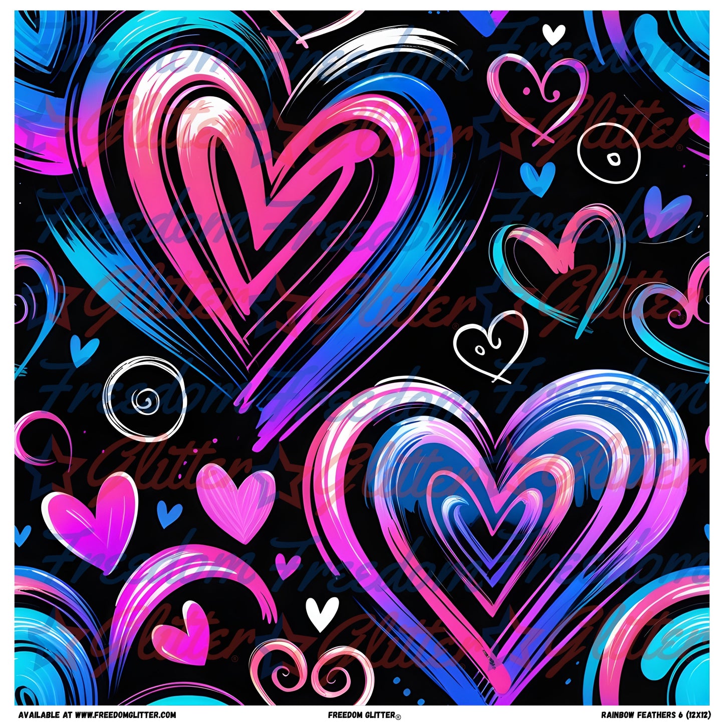 Hand-Drawn Hearts 1 (Printed Vinyl)