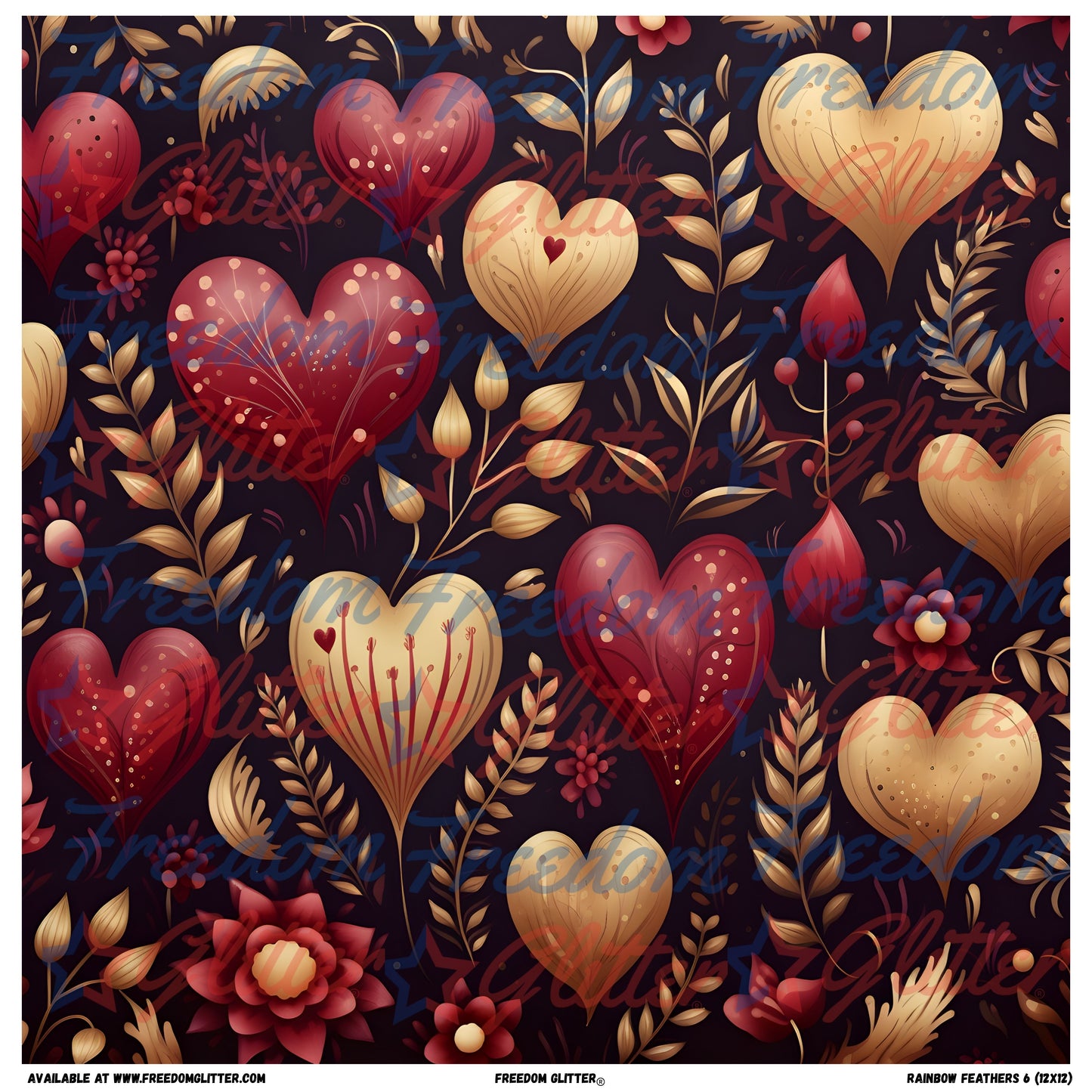 Hearts & Floral 1 (Printed Vinyl)