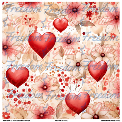Hearts & Floral 3 (Printed Vinyl)