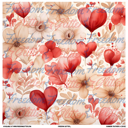 Hearts & Floral 4 (Printed Vinyl)