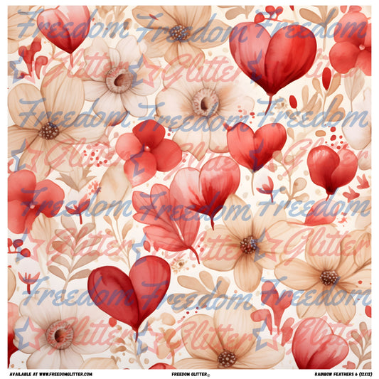Hearts & Floral 4 (Printed Vinyl)