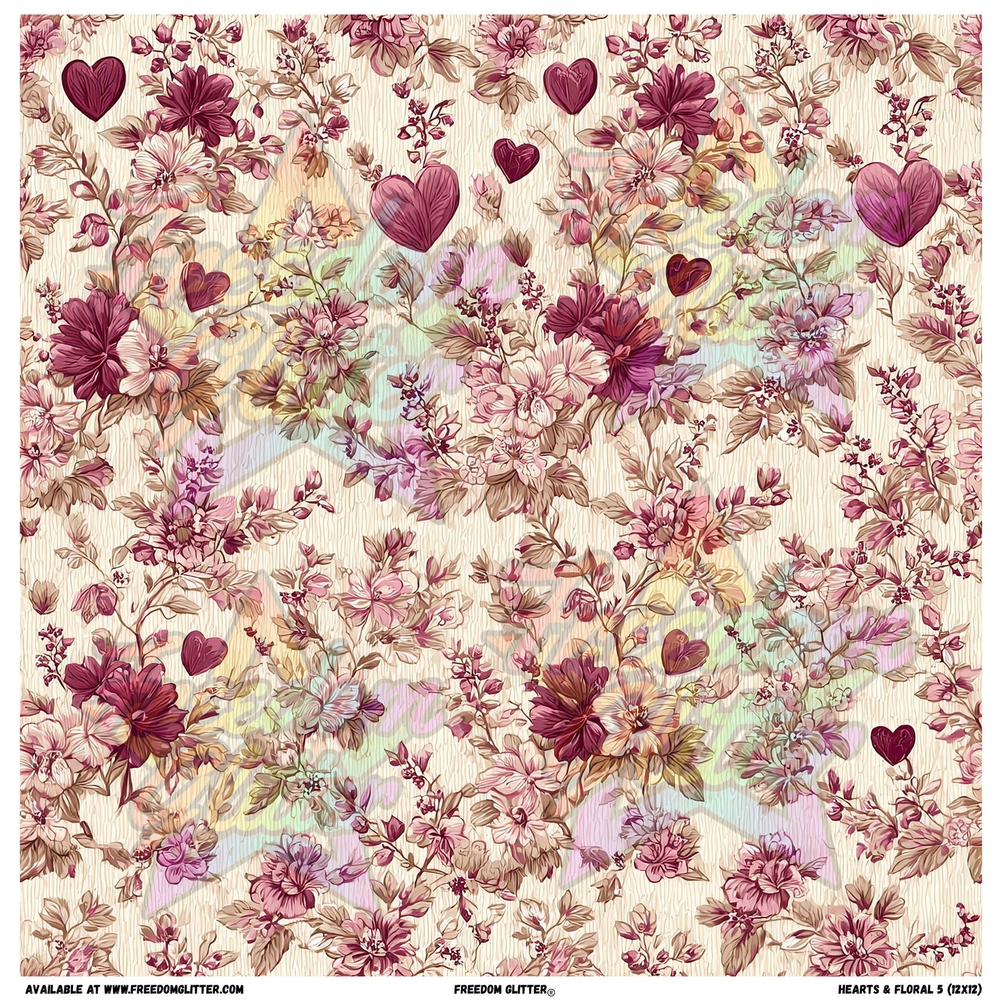 Hearts & Floral 5 (Printed Vinyl)