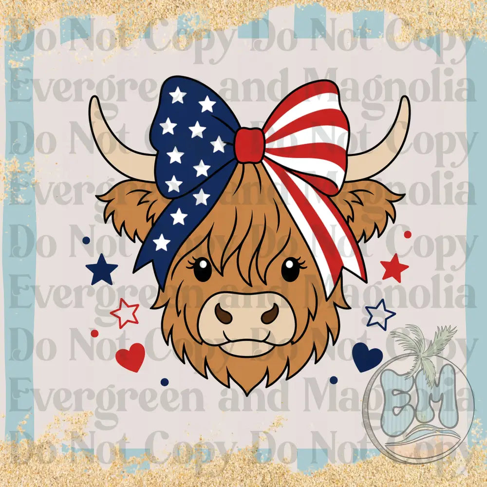 Highland 4th of july cow