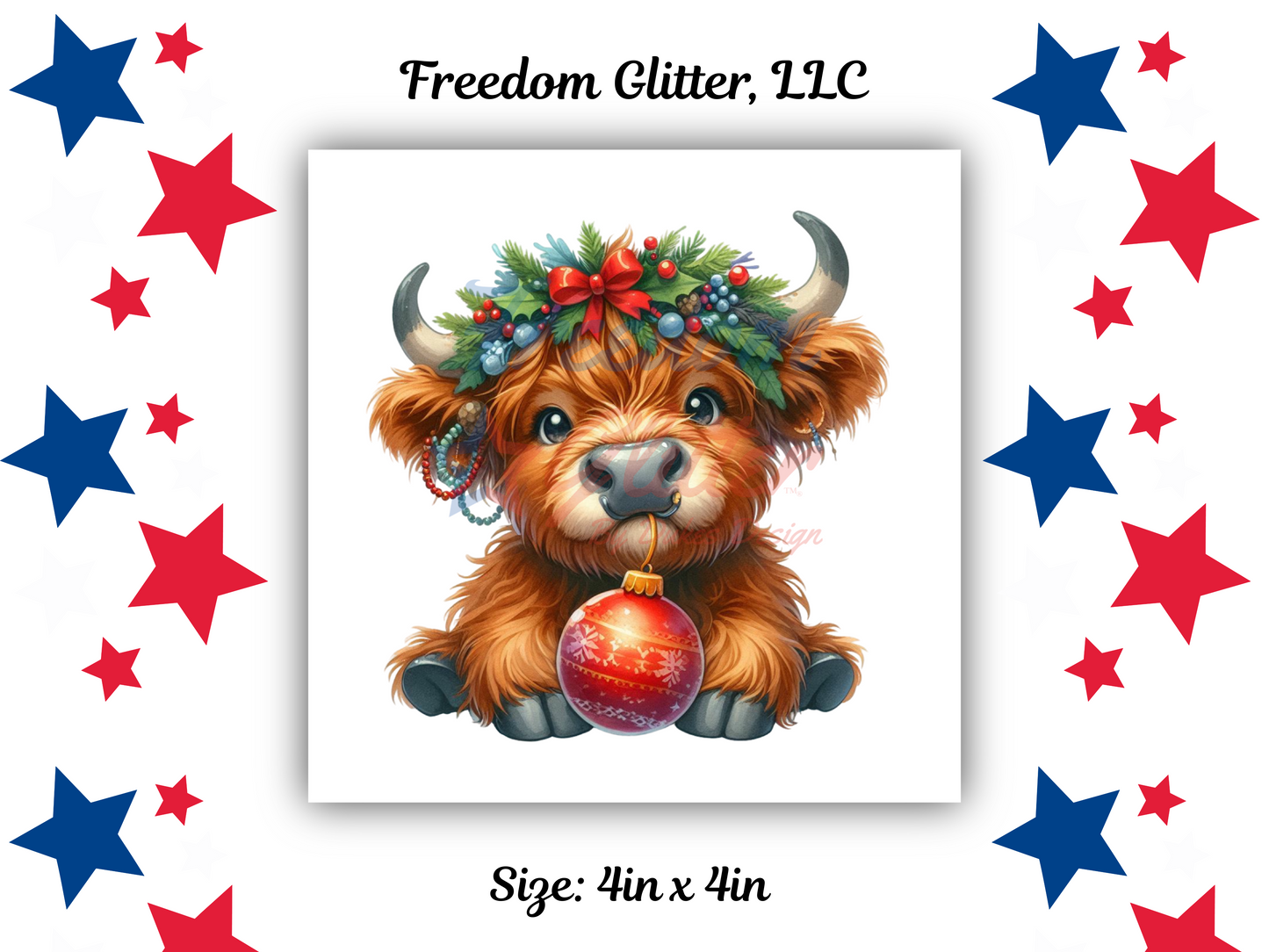 Highland Cow Christmas 1 Decal (UVDTF)