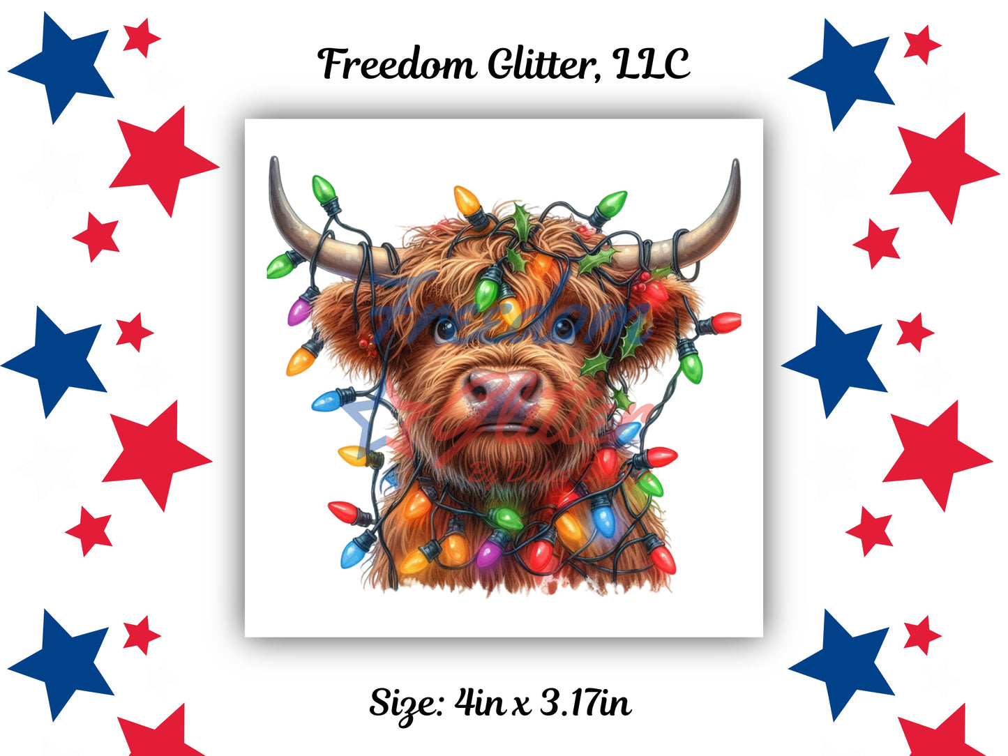 Highland Cow w/ Lights Decal (UVDTF)