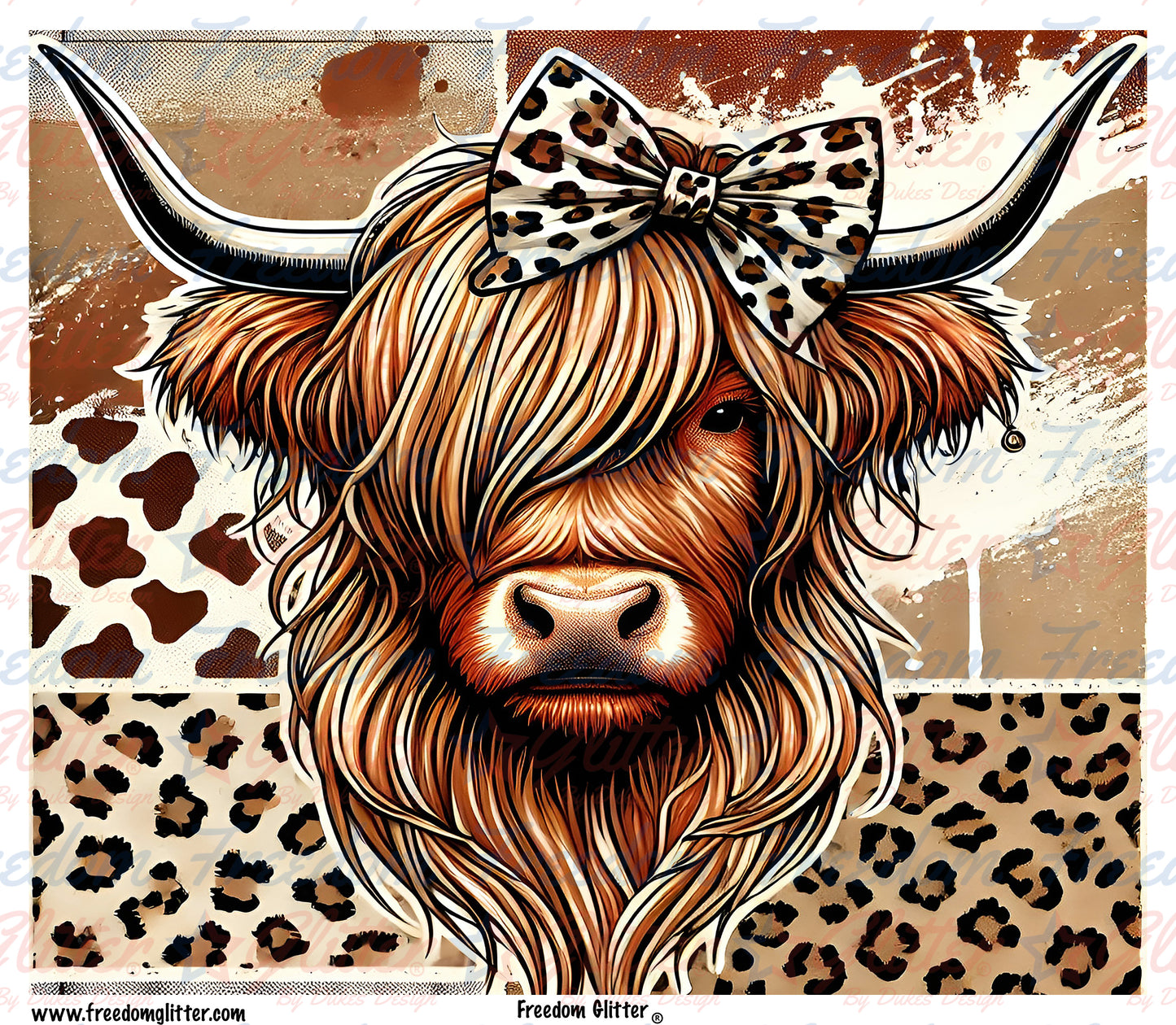Highland Cow & Leopard Print (Printed Vinyl)