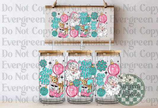 Ho Ho Ho (Teal & Pink)