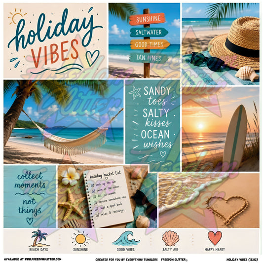 Mixed Image Sheet - Holiday Vibes (Printed Vinyl)