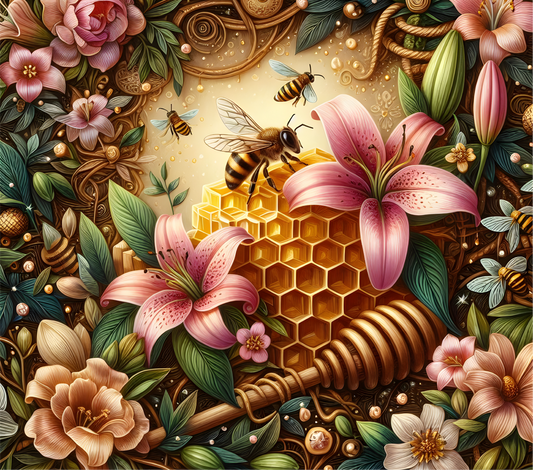 Honey Bee & Lilies (Printed Vinyl)