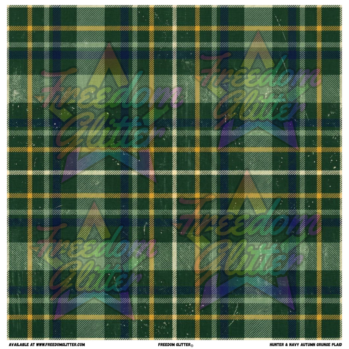 Hunter & Navy Autumn Grunge Plaid (Printed Vinyl)