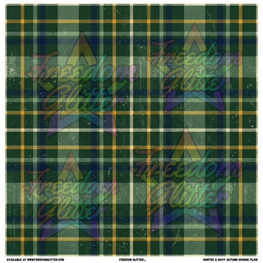 Hunter & Navy Autumn Grunge Plaid (Printed Vinyl)
