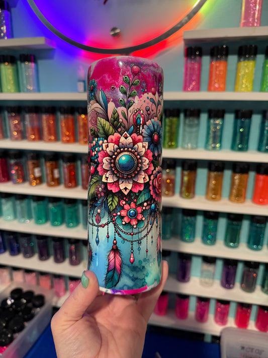 20oz Skinny Duo Hydro Boho Ink Swirl Tumbler