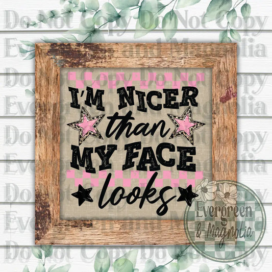 I am nicer than my face looks